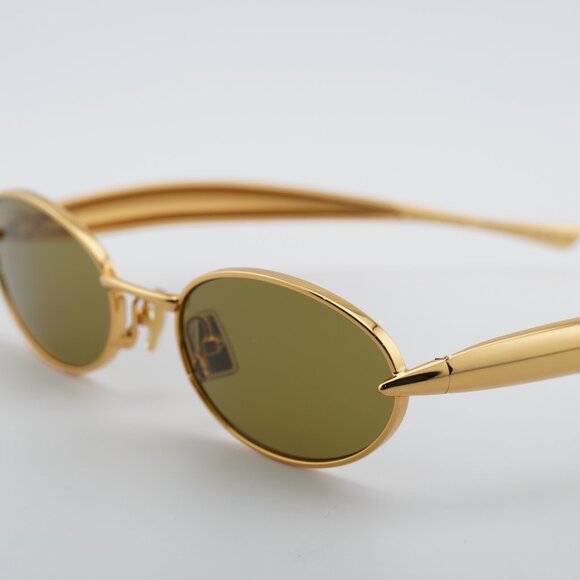 Bottega Veneta BV1386S 006 Sunglasses Gold Frame, Green Lenses - Picture 7 of 9
